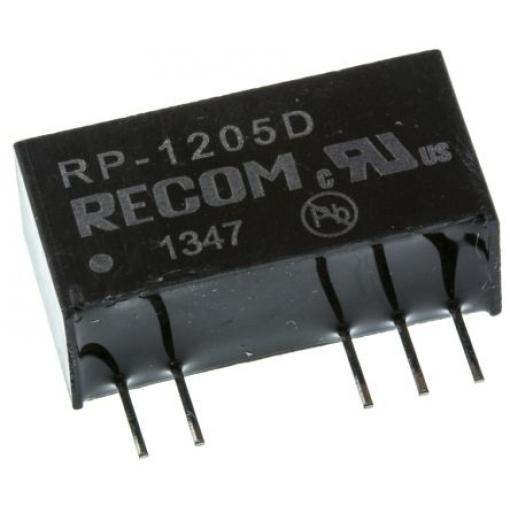 Recom Měnič DC/DC RP, výstup: 5 V dc 2.6 kV ac, Vin 13.2V dc 100 mA, Vin 10.8V 1 W -40 °C 85 °C Průchozí otvor