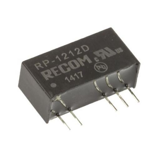 Recom Měnič DC/DC RP, výstup: 12 V dc 2.6 kV ac, Vin 12V dc 42 mA, Vin 10.8V 1 W -40 °C 85 °C Průchozí otvor