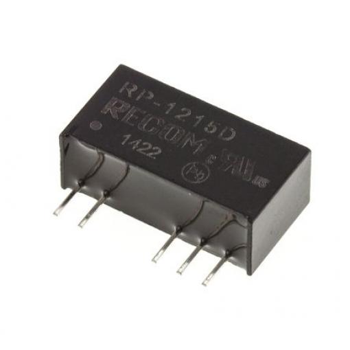 Recom Měnič DC/DC RP, výstup: 15 V dc 2.6 kV ac, Vin 13.2V dc 33 mA, Vin 10.8V 1 W -40 °C 85 °C Průchozí otvor