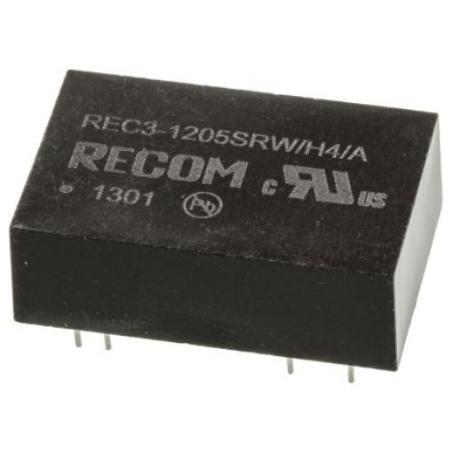 DC-DC převodník 3W, výstup: 5V dc 600mA 4kV dc, Vin 9 → 18 V DC