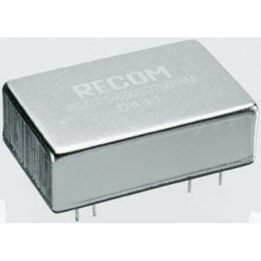 Recom Měnič DC/DC REC7.5, výstup: 15 V dc 2 kV dc, Vin 36V dc 500 mA, Vin 18V 7.5 W -40 °C 71 °C Průchozí otvor