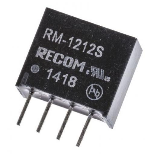 Recom Měnič DC/DC RM, výstup: 12 V dc 500 V ac, Vin 12V dc 21 mA, Vin 0V ac 2 W -40 °C 85 °C Průchozí otvor