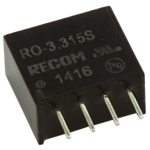 Recom Měnič DC/DC RO, výstup: 15 V dc 1 kV dc, Vin 3.63V dc 66 mA, Vin 2.97V 1 W -40 °C 85 °C Průchozí otvor