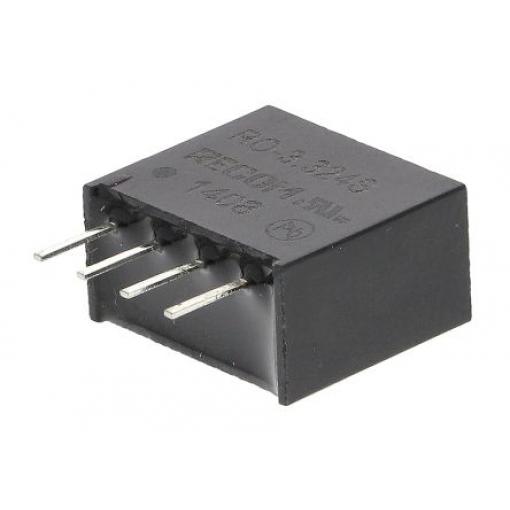 Recom Měnič DC/DC RO, výstup: 24 V dc 1 kV dc, Vin 3.3V dc 42 mA, Vin 0V 1 W -40 °C 85 °C Průchozí otvor
