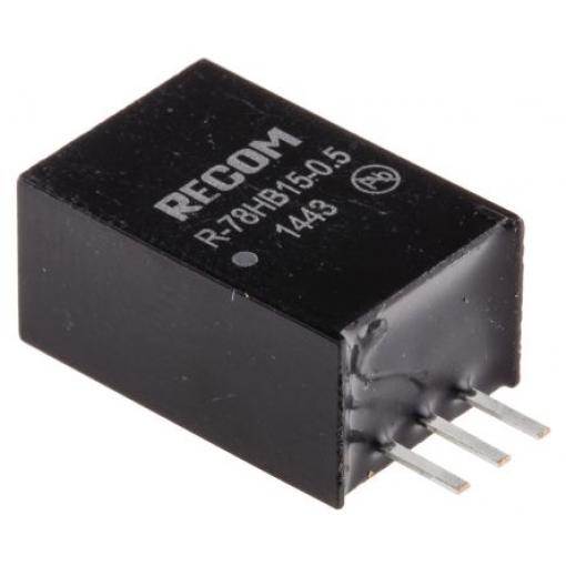 Recom Spínací regulátor, výstup: 15 V dc Průchozí otvor 500 mA 72V dc, počet výstupů: 1