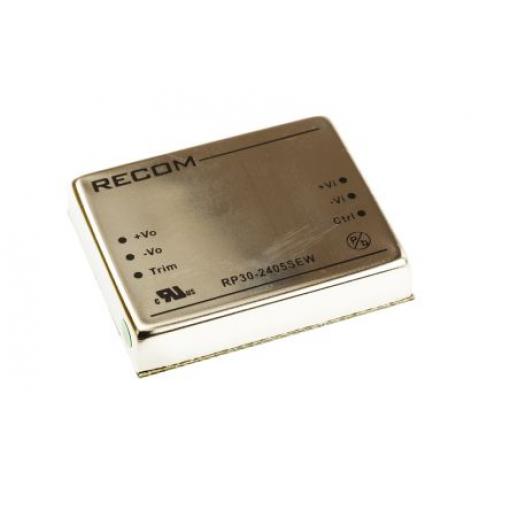 Recom Měnič DC/DC RP30 EW, výstup: 5 V dc 1.6 kV dc, Vin 24V dc 6 A, Vin 10V 30 W -40 °C 85 °C Průchozí otvor