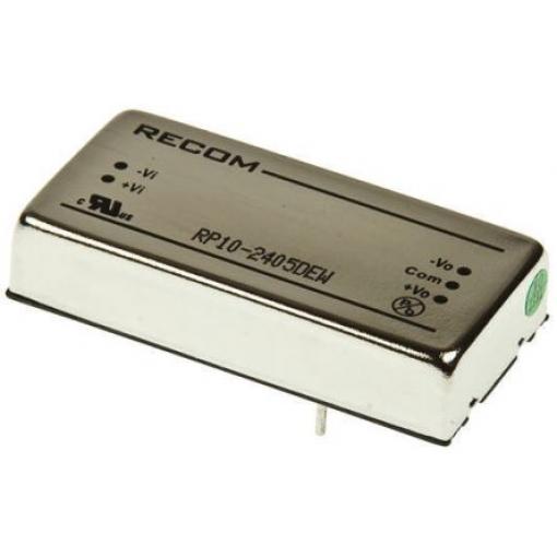 Recom Měnič DC/DC RP10 EW, výstup: ±12 V dc 1.6 kV dc, Vin 48V dc 416 mA, Vin 18V 1 W -20 °C 85 °C Průchozí otvor