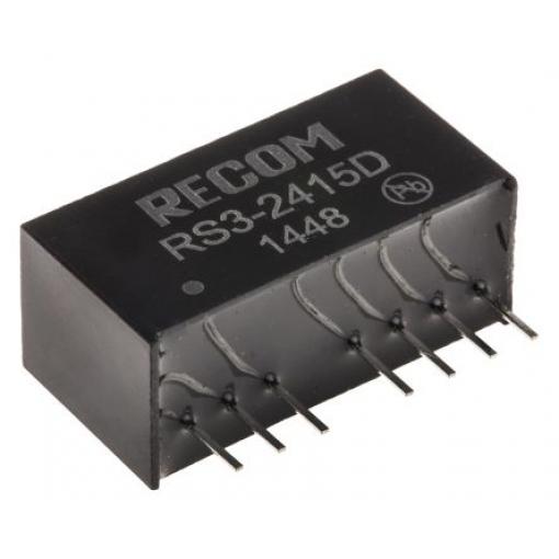 Recom Měnič DC/DC RS3, výstup: 15 V dc 1 kV dc, Vin 36V dc, Vin 18V 3 W -40 °C 85 °C Průchozí otvor
