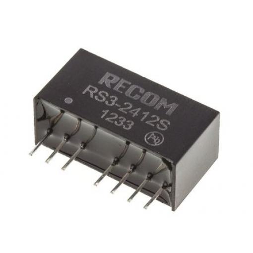 Recom Měnič DC/DC RS3, výstup: 12 V dc 500 V ac, Vin 36V dc 250 mA, Vin 18V 3 W -40 °C 85 °C Průchozí otvor