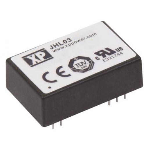 XP Power Měnič DC/DC JHL03, výstup: 5 V dc 4 kV ac, Vin 30V dc 600 mA, Vin 20V 3 W -20 °C 80 °C Průchozí otvor