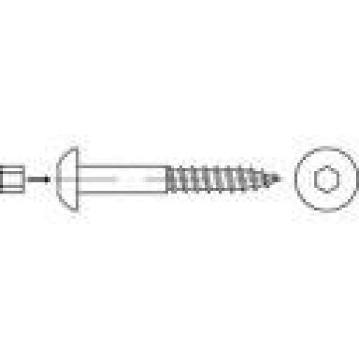 TOOLCRAFT 159345 půlkulaté šrouby do dřeva 10 mm 100 mm vnitřní šestihran ocel galvanizováno zinkem 50 ks