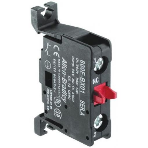 Allen Bradley Blok kontaktů, řada: 800F Blok kontaktů 1 NC 600V Šroub
