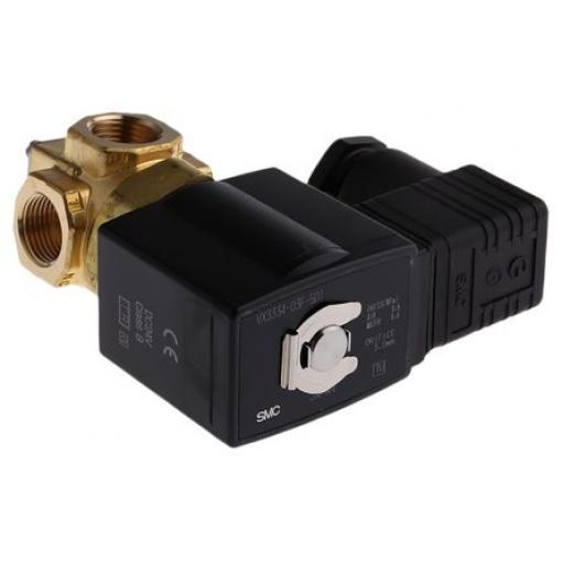 Elektromagnetický ventil VX3334-03F-5D1 3portový Běžný 24 V dc SMC 3/8 in G