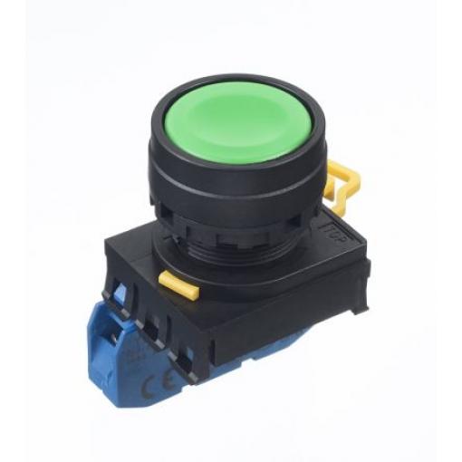 Idec Tlačítkový spínač, řada: YW IP65 SPST Montáž do panelu Osvětlené 22 mm Zelená