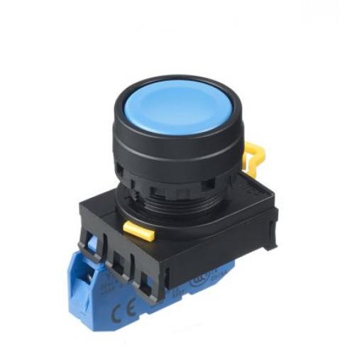 Idec Tlačítkový spínač, řada: YW IP65 SPST Montáž do panelu Osvětlené 22 mm Modrá