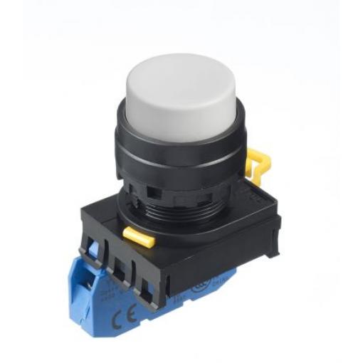 Idec Tlačítkový spínač, řada: YW IP65 SPST Montáž do panelu 22 mm Bílá
