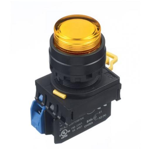 Idec Tlačítkový spínač, řada: YW IP65 SPST Montáž do panelu Osvětlené 22 mm Žlutá