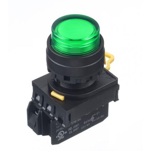 Idec Tlačítkový spínač, řada: YW IP65 SPST Montáž do panelu Osvětlené 22 mm Zelená
