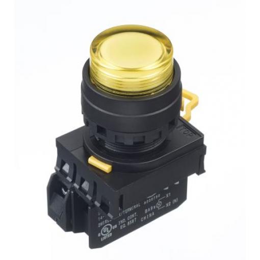 Idec Tlačítkový spínač, řada: YW IP65 SPST Montáž do panelu Osvětlené 22 mm Žlutá