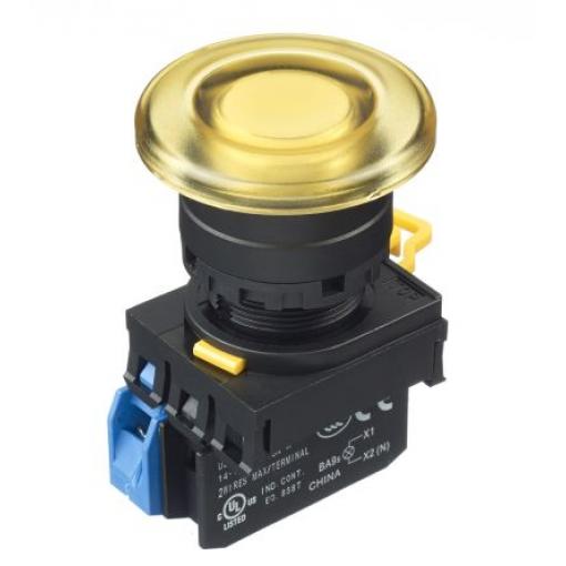Idec Tlačítkový spínač, řada: YW IP65 SPST Montáž do panelu Osvětlené 22 mm Žlutá