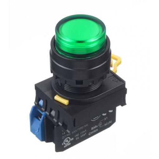Idec Tlačítkový spínač, řada: YW IP65 SPST Montáž do panelu Osvětlené 22 mm Zelená