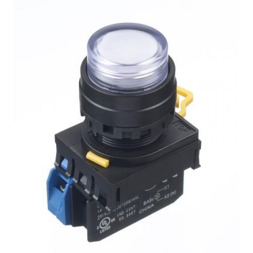 Idec Tlačítkový spínač, řada: YW IP65 SPST Montáž do panelu Osvětlené 22 mm Bílá