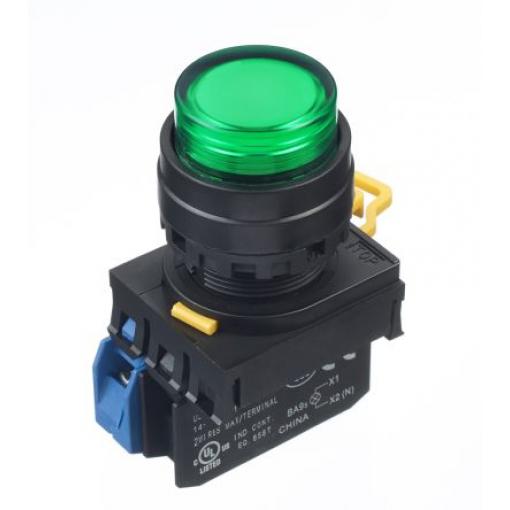 Idec Tlačítkový spínač, řada: YW IP65 SPST Montáž do panelu Osvětlené 22 mm Zelená