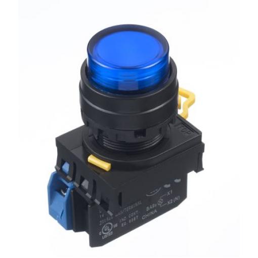 Idec Tlačítkový spínač, řada: YW IP65 SPST Montáž do panelu Osvětlené 22 mm Modrá