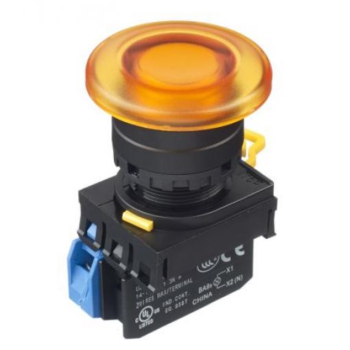 Idec Tlačítkový spínač, řada: YW IP65 SPST Montáž do panelu Osvětlené 22 mm Žlutá