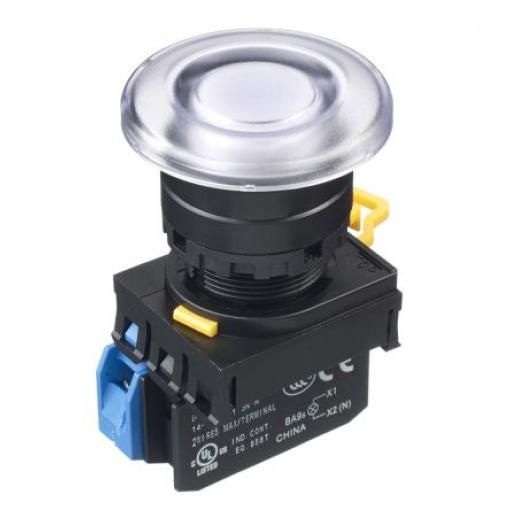 Idec Tlačítkový spínač, řada: YW IP65 SPST Montáž do panelu Osvětlené 22 mm Bílá