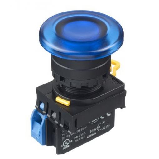 Idec Tlačítkový spínač, řada: YW IP65 SPST Montáž do panelu Osvětlené 22 mm Modrá