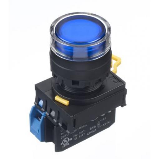 Idec Tlačítkový spínač, řada: YW IP65 SPST Montáž do panelu Osvětlené 22 mm Modrá