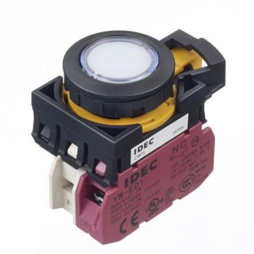 Idec Tlačítkový spínač, řada: CW IP65 SPST Panel Okamžité Osvětlené 22 mm 10 A, barva LED: Bílá
