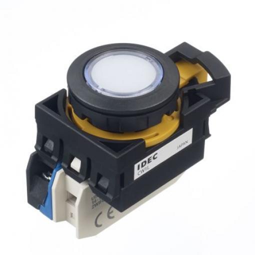 Idec Tlačítkový spínač, řada: CW IP65 SPST Panel Okamžité Osvětlené 22 mm 10 A, barva LED: Bílá