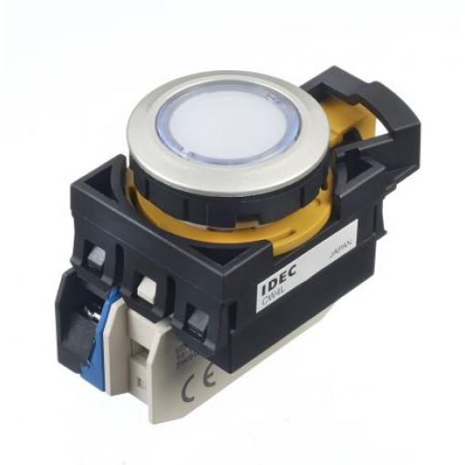 Idec Tlačítkový spínač, řada: CW IP65 SPST Panel Okamžité Osvětlené 22 mm 10 A, barva LED: Bílá