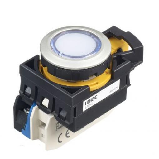 Idec Tlačítkový spínač, řada: CW IP65 SPST Panel Okamžité Osvětlené 22 mm 10 A, barva LED: Bílá