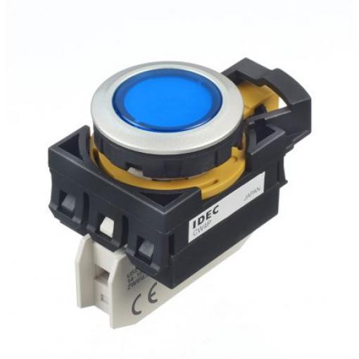 Idec Tlačítkový spínač, řada: CW IP66 Panel Osvětlené 22 mm 10 A, barva LED: Modrá