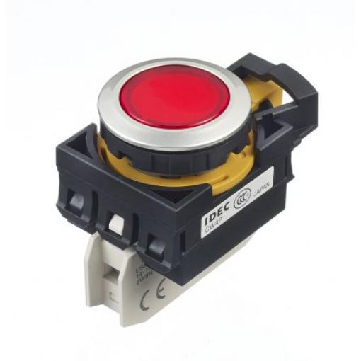 Idec Tlačítkový spínač, řada: CW IP66 Panel Osvětlené 22 mm 10 A, barva LED: Červená
