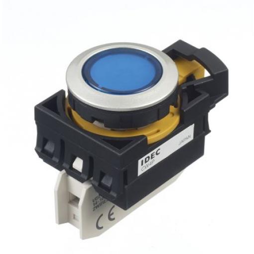 Idec Tlačítkový spínač, řada: CW IP66 Panel Osvětlené 22 mm 10 A, barva LED: Modrá