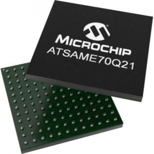 Microchip Mikrokontrolér ATSAME70Q21B-CN 32 bit, standard: AEC-Q100 ARM Cortex-M7 300 MHz 2MB Blesk 384 kB RAM, počet