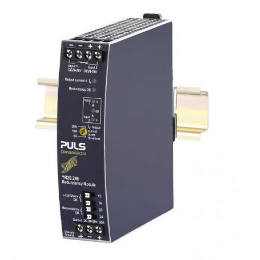 PULS Redundantní modul, pro použití s: Redundance 1+1 s automatickým sdílením zátěže YR