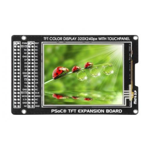 Deska displeje MIKROE-1484 Rozšiřující deska MikroElektronika PSoC TFT 2.8 in TFT MI0283QT-9A, pro použití s: