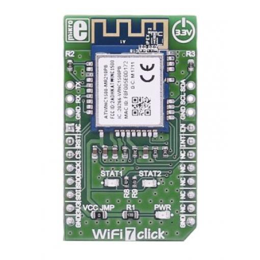 Komunikační a bezdrátový vývojový nástroj pro Wi-Fi Wi-Fi WiFi 7 Click MikroElektronika, klasifikace: Vývojová sada 2.4