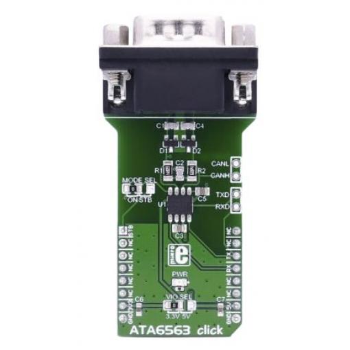 Komunikační a bezdrátový vývojový nástroj pro CAN vysílač-přijímač ATA6562/ATA6563 Click deska ATA6563 MikroElektronika,