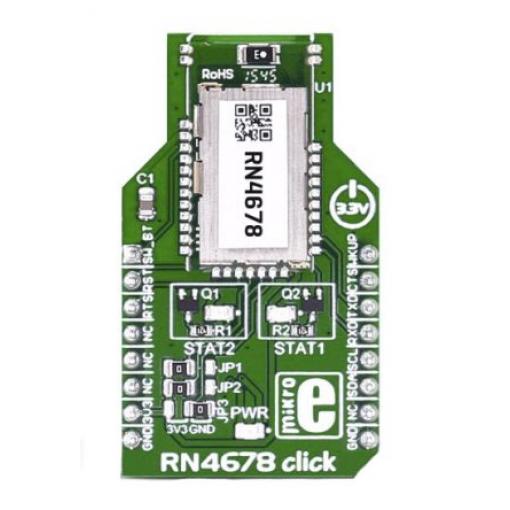 Komunikační a bezdrátový vývojový nástroj pro I2C, UART, GPIO RN4678 BLE, Bluetooth Classic RN4678 Click