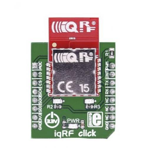 Komunikační a bezdrátový vývojový nástroj pro SPI, Analogové, RF vysílač-přijímač, GPIO, UART TRto76D GFSK Click deska