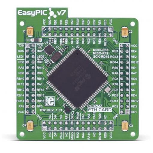 MikroElektronika Vývojový nástroj pro mikrokontroléry, PIC32MZ2048EFH144, MCU MIKROE-2714, MCU, Karta MCU EasyPIC FUSION