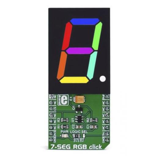 Deska displeje MIKROE-2734 Deska mikroBus Click MikroElektronika 7-Seg RGB Click 1 in 7segmentový displej