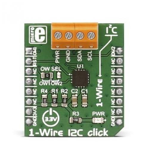 Komunikační a bezdrátový vývojový nástroj 1vodičová I2C Click deska MikroElektronika, klasifikace: Vývojová sada