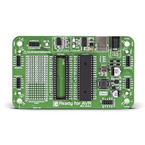 MikroElektronika Vývojový nástroj pro mikrokontroléry, ATmega16, ATmega, MCU MIKROE-977, Mikrokontrolér, AVR, Deska